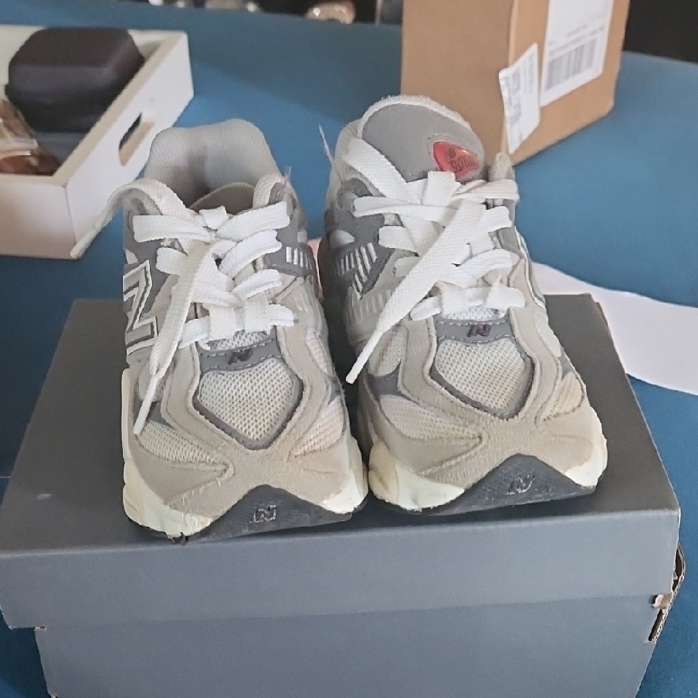 New Balance Gray and White Athletic Sneakers